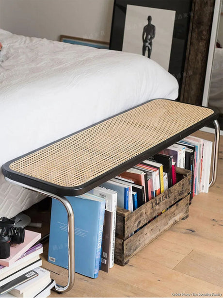 RATTAN FURNITURE Isola Retro Stainless Steel Shoe Stool from RATTAN FURNITURE