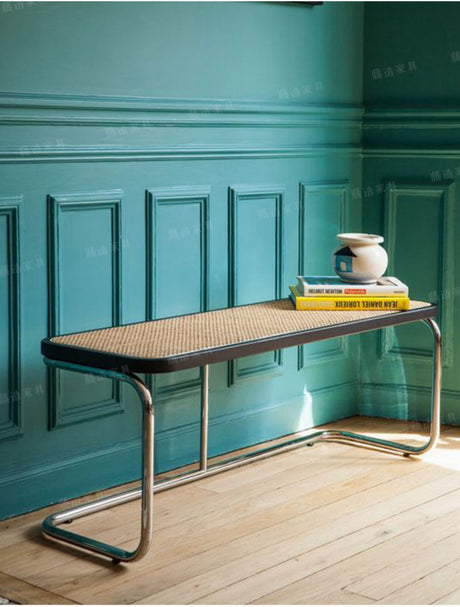 RATTAN FURNITURE Isola Retro Stainless Steel Shoe Stool from RATTAN FURNITURE