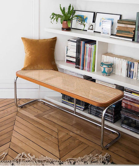 RATTAN FURNITURE Isola Retro Stainless Steel Shoe Stool from RATTAN FURNITURE