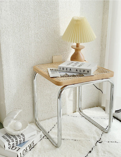 RATTAN FURNITURE Isola Retro Stainless Steel Shoe Stool from RATTAN FURNITURE