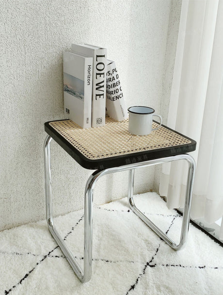 RATTAN FURNITURE Isola Retro Stainless Steel Shoe Stool from RATTAN FURNITURE