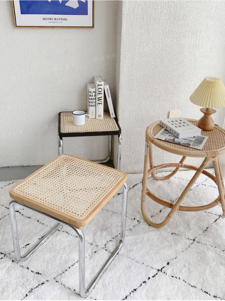 RATTAN FURNITURE Isola Retro Stainless Steel Shoe Stool from RATTAN FURNITURE