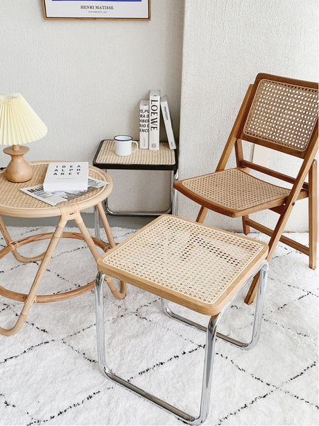 RATTAN FURNITURE Isola Retro Stainless Steel Shoe Stool from RATTAN FURNITURE