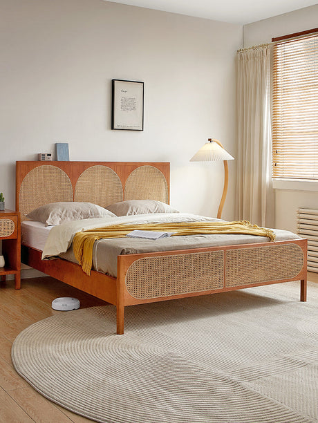 RATTAN FURNITURE Isolde Elegant Geometric Double Bed from RATTAN FURNITURE