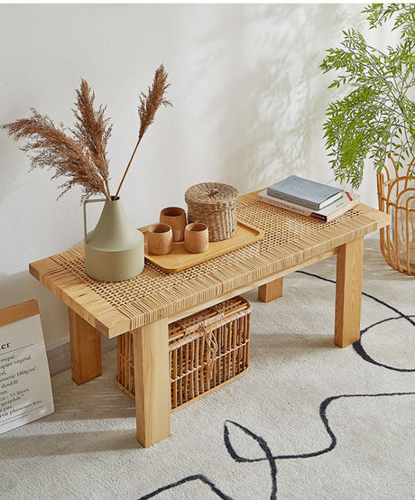 RATTAN FURNITURE Lysandra Eco-Friendly Wood & Vine Shoe Stool Coffee Table from RATTAN FURNITURE