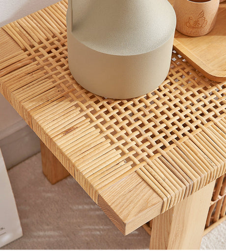 RATTAN FURNITURE Lysandra Eco-Friendly Wood & Vine Shoe Stool Coffee Table from RATTAN FURNITURE