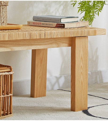 RATTAN FURNITURE Lysandra Eco-Friendly Wood & Vine Shoe Stool Coffee Table from RATTAN FURNITURE