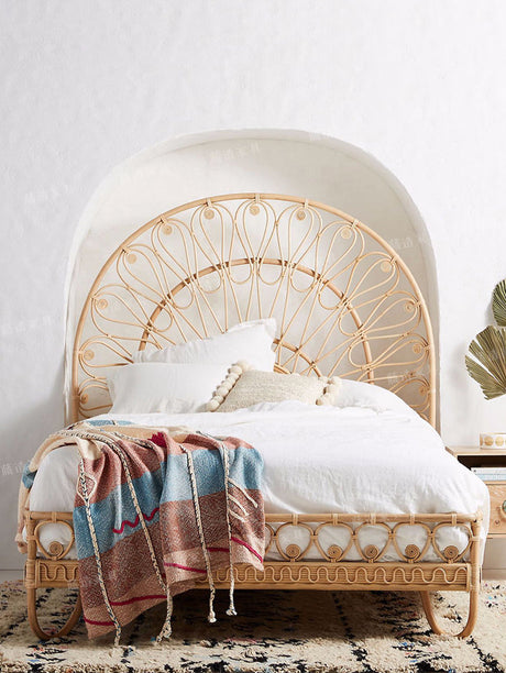 RATTAN FURNITURE Masato Serene Japanese Double Bed from RATTAN FURNITURE