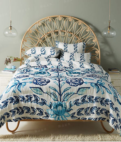 RATTAN FURNITURE Masato Serene Japanese Double Bed from RATTAN FURNITURE