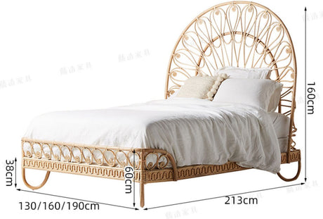RATTAN FURNITURE Masato Serene Japanese Double Bed from RATTAN FURNITURE