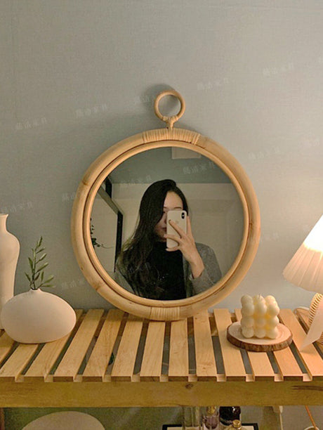 RATTAN FURNITURE Minato Elegant Round Decorative Mirror from RATTAN FURNITURE
