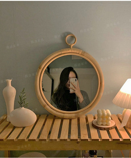 RATTAN FURNITURE Minato Elegant Round Decorative Mirror from RATTAN FURNITURE
