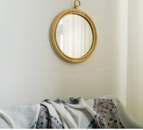 RATTAN FURNITURE Minato Elegant Round Decorative Mirror from RATTAN FURNITURE