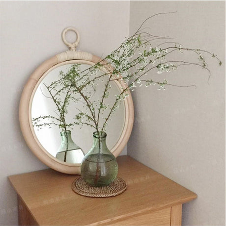 RATTAN FURNITURE Minato Elegant Round Decorative Mirror from RATTAN FURNITURE