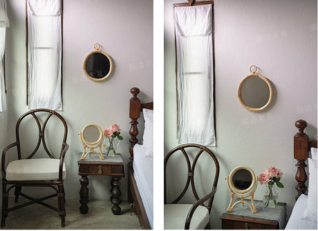 RATTAN FURNITURE Minato Elegant Round Decorative Mirror from RATTAN FURNITURE