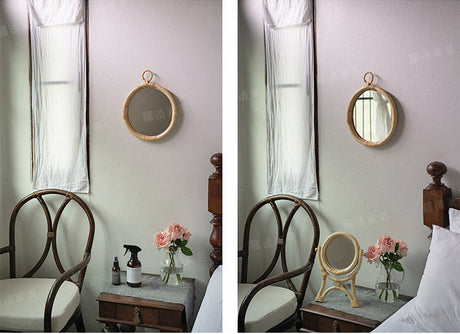 RATTAN FURNITURE Minato Elegant Round Decorative Mirror from RATTAN FURNITURE