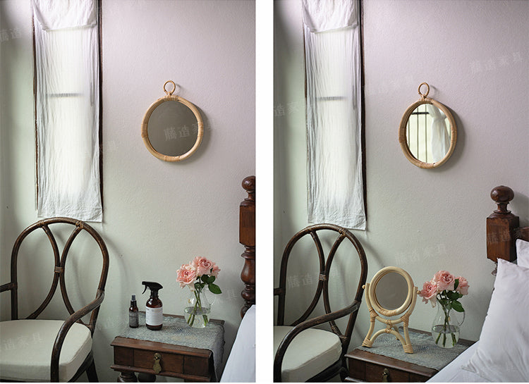 RATTAN FURNITURE Minato Elegant Round Decorative Mirror from RATTAN FURNITURE