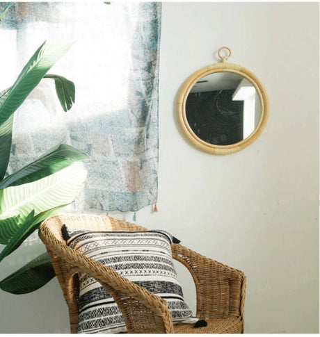 RATTAN FURNITURE Minato Elegant Round Decorative Mirror from RATTAN FURNITURE