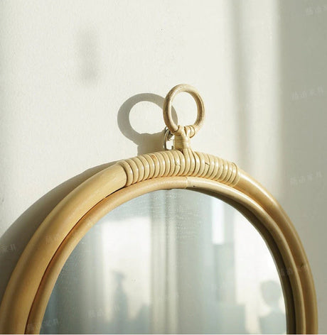 RATTAN FURNITURE Minato Elegant Round Decorative Mirror from RATTAN FURNITURE