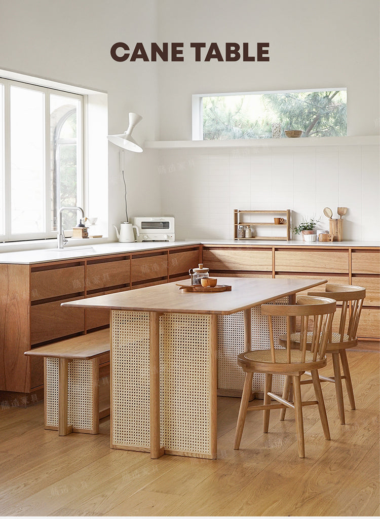 RATTAN FURNITURE Nakahara Elegant Solid Wood Dining Set from RATTAN FURNITURE