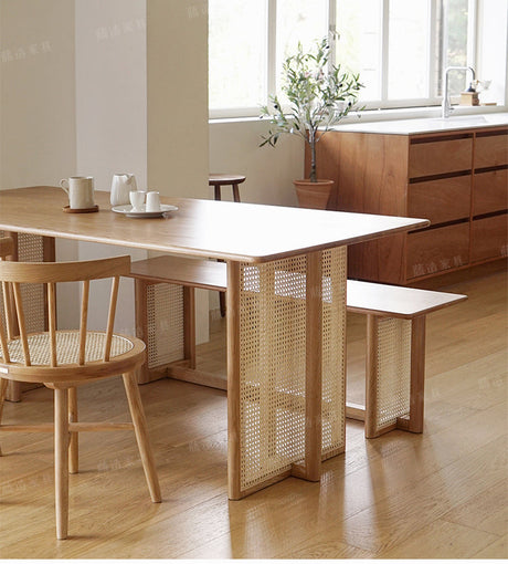 RATTAN FURNITURE Nakahara Elegant Solid Wood Dining Set from RATTAN FURNITURE