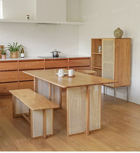 RATTAN FURNITURE Nakahara Elegant Solid Wood Dining Set from RATTAN FURNITURE