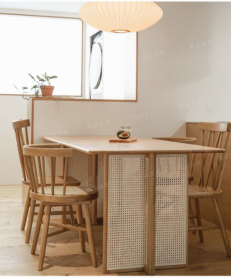 RATTAN FURNITURE Nakahara Elegant Solid Wood Dining Set from RATTAN FURNITURE