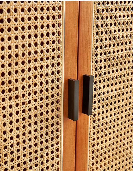 RATTAN FURNITURE Naminara Elegant Cherrywood Retro Double-Door Wardrobe from RATTAN FURNITURE