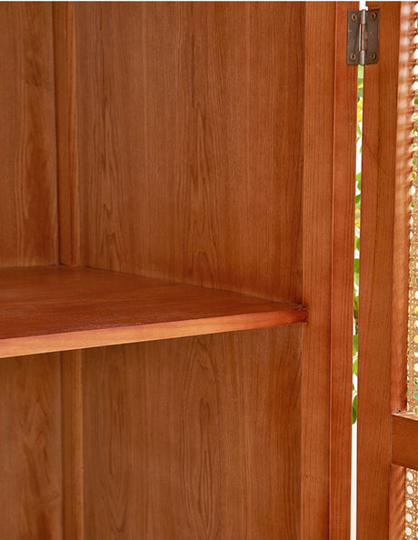 RATTAN FURNITURE Naminara Elegant Cherrywood Retro Double-Door Wardrobe from RATTAN FURNITURE