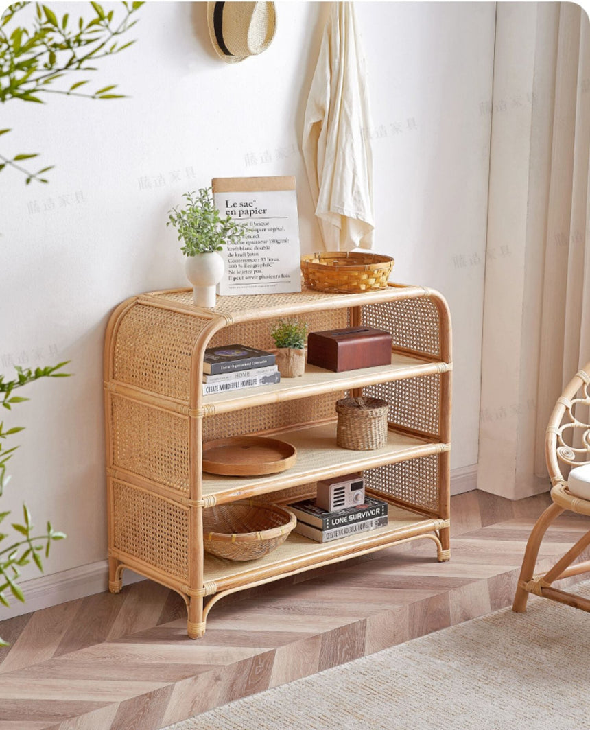 RATTAN FURNITURE Takamatsu Modern Multi-Level Storage Bookshelf from RATTAN FURNITURE
