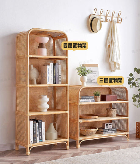RATTAN FURNITURE Takamatsu Modern Multi-Level Storage Bookshelf from RATTAN FURNITURE