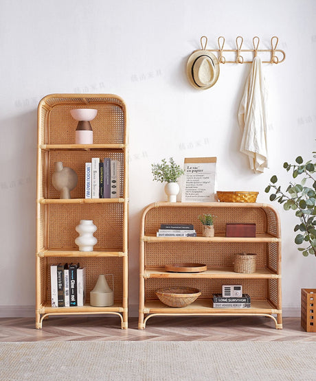 RATTAN FURNITURE Takamatsu Modern Multi-Level Storage Bookshelf from RATTAN FURNITURE