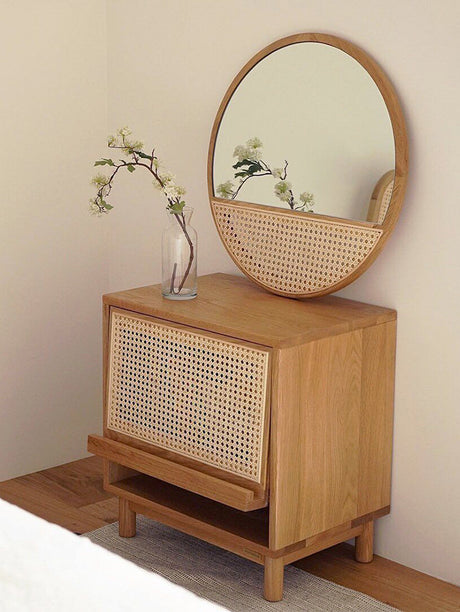 RATTAN FURNITURE Yamaguchi Minimalist Retro Oak Storage Cabinet from RATTAN FURNITURE