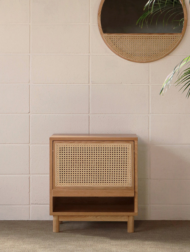 RATTAN FURNITURE Yamaguchi Minimalist Retro Oak Storage Cabinet from RATTAN FURNITURE