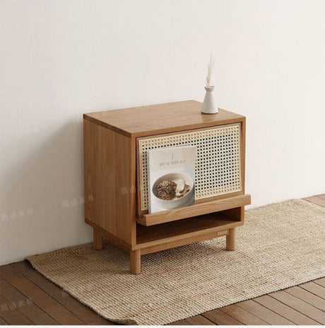 RATTAN FURNITURE Yamaguchi Minimalist Retro Oak Storage Cabinet from RATTAN FURNITURE