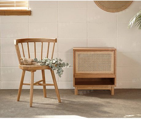 RATTAN FURNITURE Yamaguchi Minimalist Retro Oak Storage Cabinet from RATTAN FURNITURE