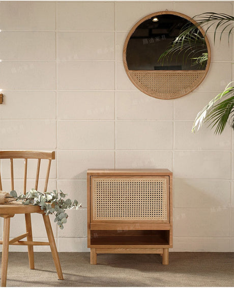 RATTAN FURNITURE Yamaguchi Minimalist Retro Oak Storage Cabinet from RATTAN FURNITURE