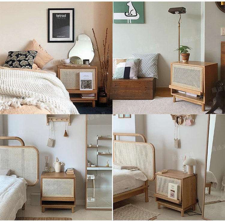 RATTAN FURNITURE Yamaguchi Minimalist Retro Oak Storage Cabinet from RATTAN FURNITURE
