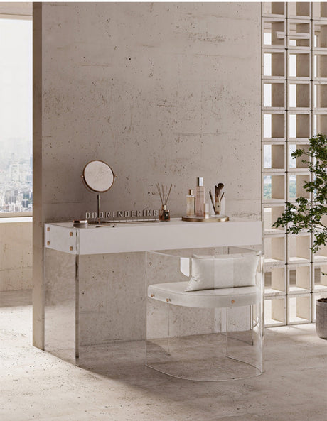 ROOMHOME Alaric Elegant White Scandinavian Acrylic Dressing Table from ROOMHOME