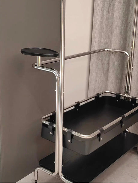 ROOMHOME Elowen Minimalist Integrated Mirror with Movable Coat Racks and Stainless Steel Storage. from ROOMHOME