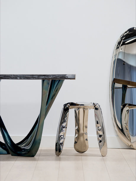 ROOMHOME Isolde Elegant Stainless Steel Dressing Stool from ROOMHOME