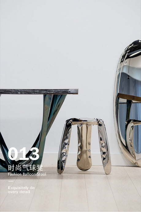 ROOMHOME Isolde Elegant Stainless Steel Dressing Stool from ROOMHOME