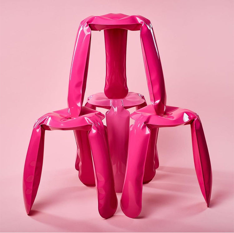 ROOMHOME Isolde Elegant Stainless Steel Dressing Stool from ROOMHOME