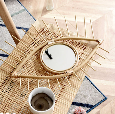 ROOMHOME Mizhati Elegant Scandinavian Woven Mirror Décor from ROOMHOME
