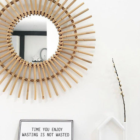 ROOMHOME Mizhati Elegant Scandinavian Woven Mirror Décor from ROOMHOME