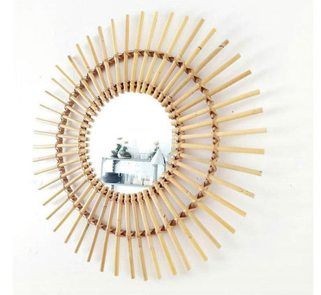 ROOMHOME Mizhati Elegant Scandinavian Woven Mirror Décor from ROOMHOME