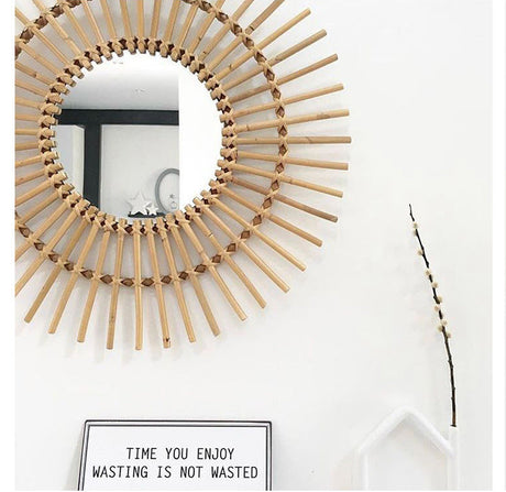 ROOMHOME Mizhati Elegant Scandinavian Woven Mirror Décor from ROOMHOME