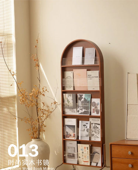 ROOMHOME Zephyra Elegant Arched Mirror Bookshelf Floorstand from ROOMHOME