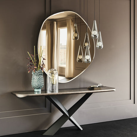 ROOMHOME Zyra Irregular Design Round Bathroom Mirror from ROOMHOME