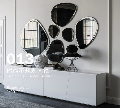 ROOMHOME Zyra Irregular Design Round Bathroom Mirror from ROOMHOME